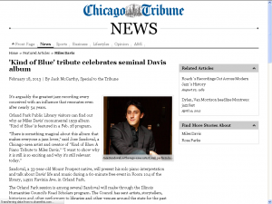 Kind of Blue Chicago Tribune Article